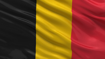 Flag of Belgium waving in the wind