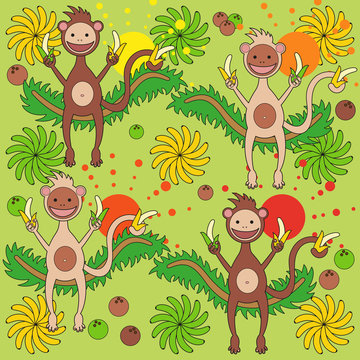 Background - a monkey with bananas