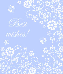Blue floral greeting card