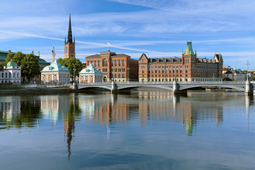 Fototapeta na wymiar View of Riddarholmen island in Stockholm, Sweden