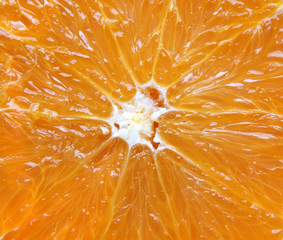 Detalle de la pulpa de una naranja