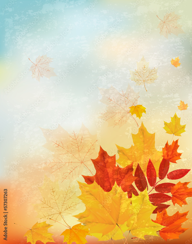 Poster Abstract retro autumn background for your design. Vector