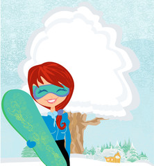 Girl with the snowboard