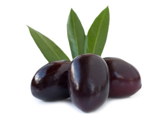 Black olives isolated