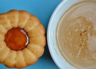 cookie biscuits with hot coffee