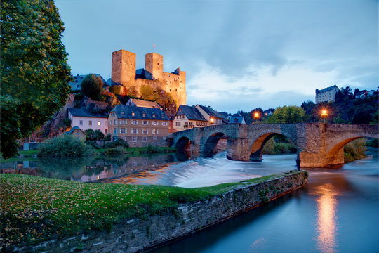Typical German medieval castle: Runkel, Hesse, Germany.