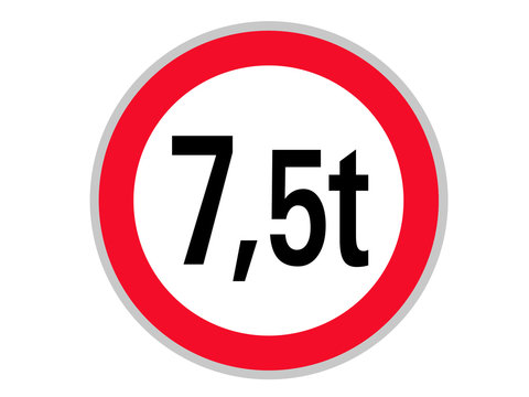 Verkehrszeichen: Verbot für Fahrzeuge über 7,5 t Gewicht