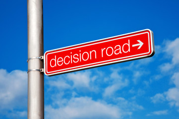 Decision road direction sign