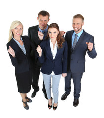 Group of business people isolated on white