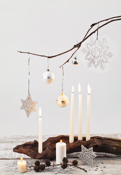 Christmas candles and decorations