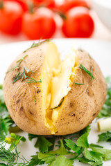Baked potato with butter