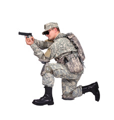 US soldier with gun