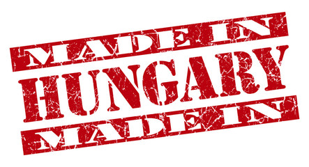 made in Hungary stencil font grunge red stamp