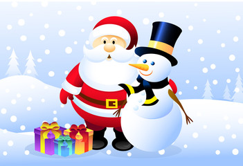 Santa & Snowman