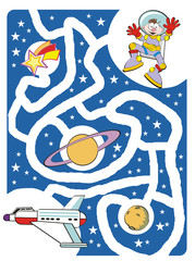 Kids labyrinth: The astronaut and his spaceship