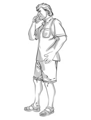 Man talking on cell phone