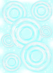 Blue curls with snowflakes