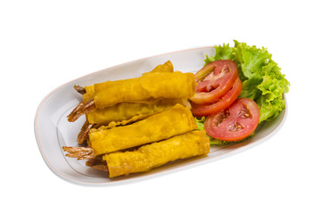 Pancake with shrimps