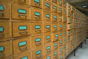 Old archive with drawers