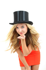 Frau mit Zylinder