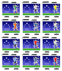 Obraz na płótnie Canvas 12 Soccer Championship Postcards