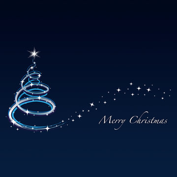 Weihnachten - Merry Christmas Weihnachtsbaum mit Sternschweif