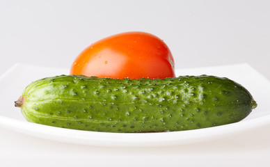 Tomato and cucumber