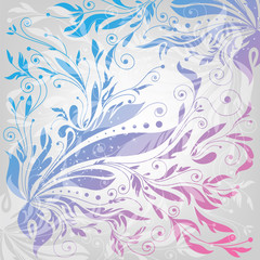 Fototapeta na wymiar flourishes background, floral pattern, light vector illustration