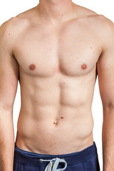 Fototapeta premium Torso of a young muscular slim athlete man