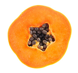 fresh ripe juicy papaya slice  on white background