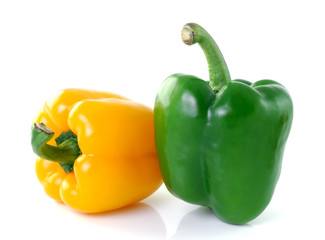 yellow green pepper onwhite background