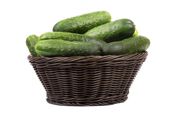basket with cucumbers
