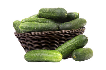 basket with cucumbers