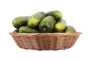 basket with cucumbers