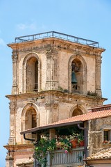 Fototapeta premium The belfry in city Vibo Valentia, Italy
