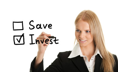 Invest instead of saving concept