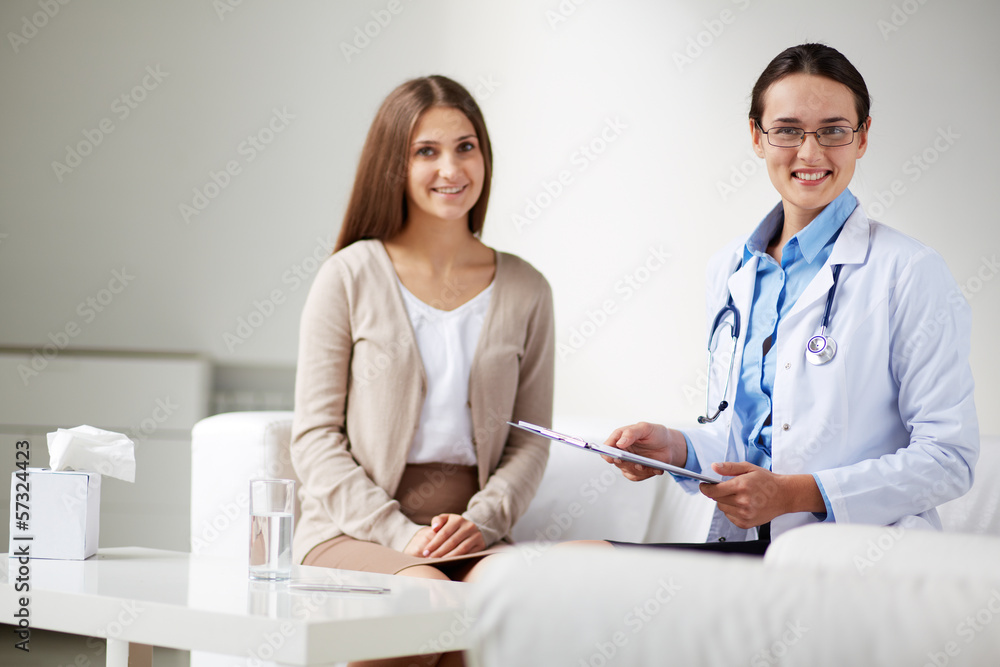 Wall mural doctor and patient