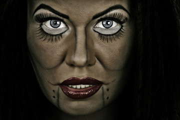 Woman face with cretive makeup