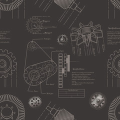 gears seamless pattern