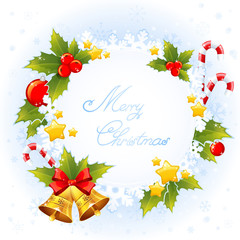 Christmas decorative congratulation card with symbols © Yuzach