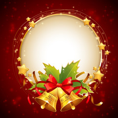 Christmas decorative golden congratulation card with symbols © Yuzach