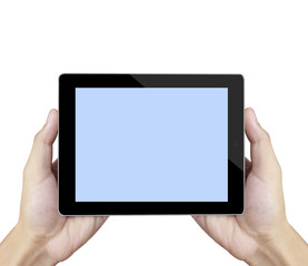 touch- tablet in hands