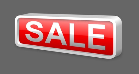 3D red sale glossy metal button