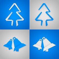 blue and gray christmas cards