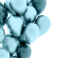Blue balloons concept rendered isolated