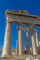 Obraz premium Parthenon temple in Acropolis at Athens, Greece