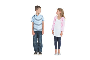 Obraz premium Calm young brother and sister posing