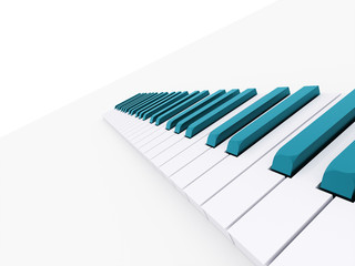 Fototapeta na wymiar Blue piano keyboard rendered