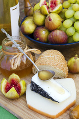 Israeli and Spanish Goat cheeses, fig and honey