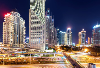 Fototapeta na wymiar Cities of skyscrapers at night